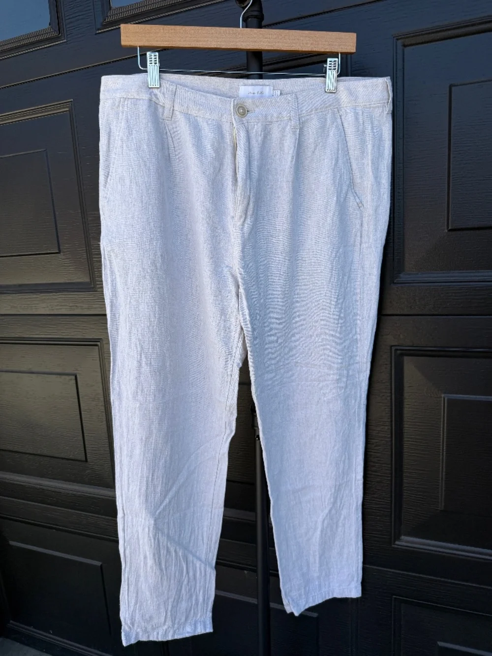 Used! Men's Porter & Ash Linen Blend Pants Size 34 Oatmeal Beige Casual Trousers